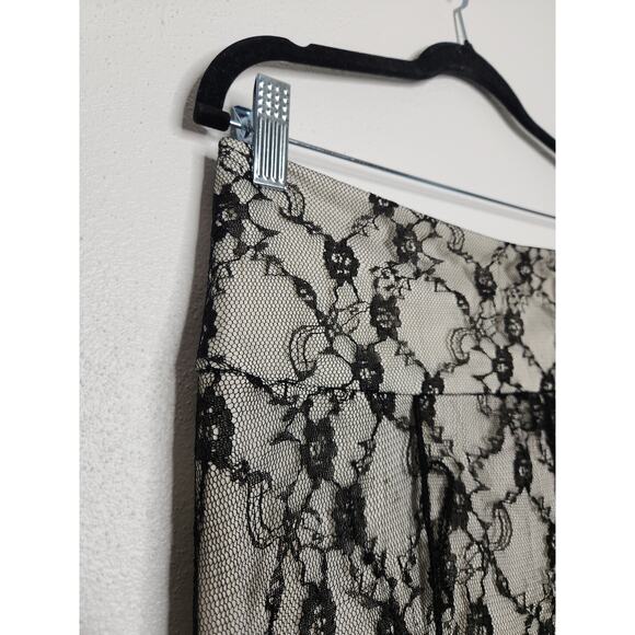 y2k Worthington Midi SKirt White Black Lace Shirt Fairy Whimsy Goth Emo Office - Picture 3 of 5